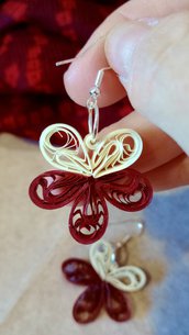 Orecchini Art Quilling Farfalla Rossa