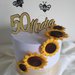 Torta scenografica di carta, personalizzata,con girasoli,anniversario,compleanno