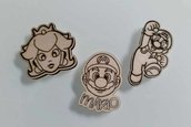 magnete bomboniera super mario principessa peach incisione nome personalizzato handmade laser regalo nascita battesimo compleanno