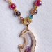 Collana in pietre di "agata millecolori e pendente geode" 