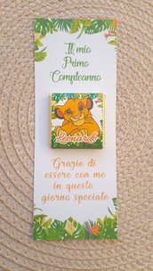 Segnaposto tag personalizzabile con cioccolatino re leone