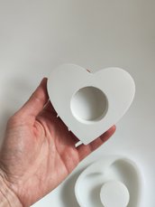 Stampo in silicone portacandela a cuore  porta tealight cuore