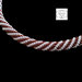 Collana, girocollo, molla armonica, spirale tessitura perline, plexiglas, bianco, rame