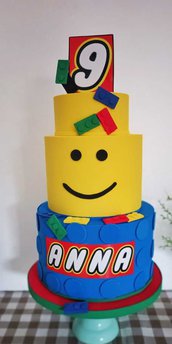 Torta scenografica lego personalizzata con nome