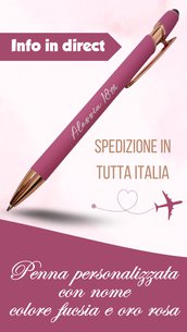 Penna personalizzata con nome o frase fucsia e oro rosa bomboniera diciottesimo