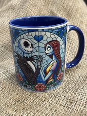 Tazza -Mug in ceramica Nightmare before Christmas-Sally e Jack