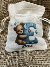 Sacchetto per bomboniera personalizzato-sacchetto per battesimo nascita compleanno comunione cresima Boy-sacchetto personalizzato con nome