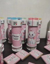 Bolle sapone Minù Aristogatti gattina etichetta personalizzata mini festa compleanno gadget