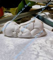 STAMPO NEONATO BIMBO BEBE' IN SILICONE PER CREAZIONI GESSETTI 6 CM CIRCA