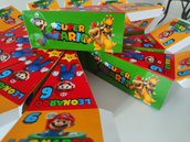 scatole Super Mario a forma di fetta torta scenografica personalizza regalini fine festa