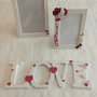 Set scritta legno love amore cornici porta foto ti amo