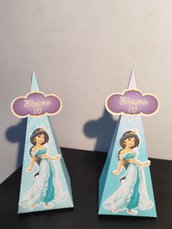 Scatolina principesse Jasmine aladdin festa compleanno confetti caramelle 