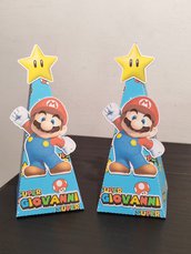 Scatolina super Mario Bros compleanno festa decorazione gadget kit party caramelle 