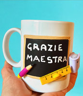 Tazza regalo maestra in fimo handmade 