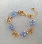 Bracciale ad anelli collezione "Gioia" colore azzurro