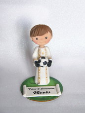 Cake topper Prima Comunione calciatore, portiere ,personalizzato, statuina