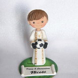 Cake topper Prima Comunione calciatore, portiere ,personalizzato, statuina