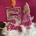 Cake topper Barbie con candelini finta numero personalizzabile