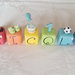 Cake topper calcio cubi nome in scala arcobaleno compleanno personalizzabile 6 cubi 6 lettere