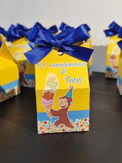 Scatoline curioso come george scimmia scimmietta box scatolina scatola festa compleanno gelato nome 