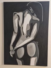 Quadro  dipinto a Mano nudo donna