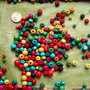 Lotto perline colorate in legno come in foto