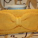 borsa pochette in cotone giallo con fiocco