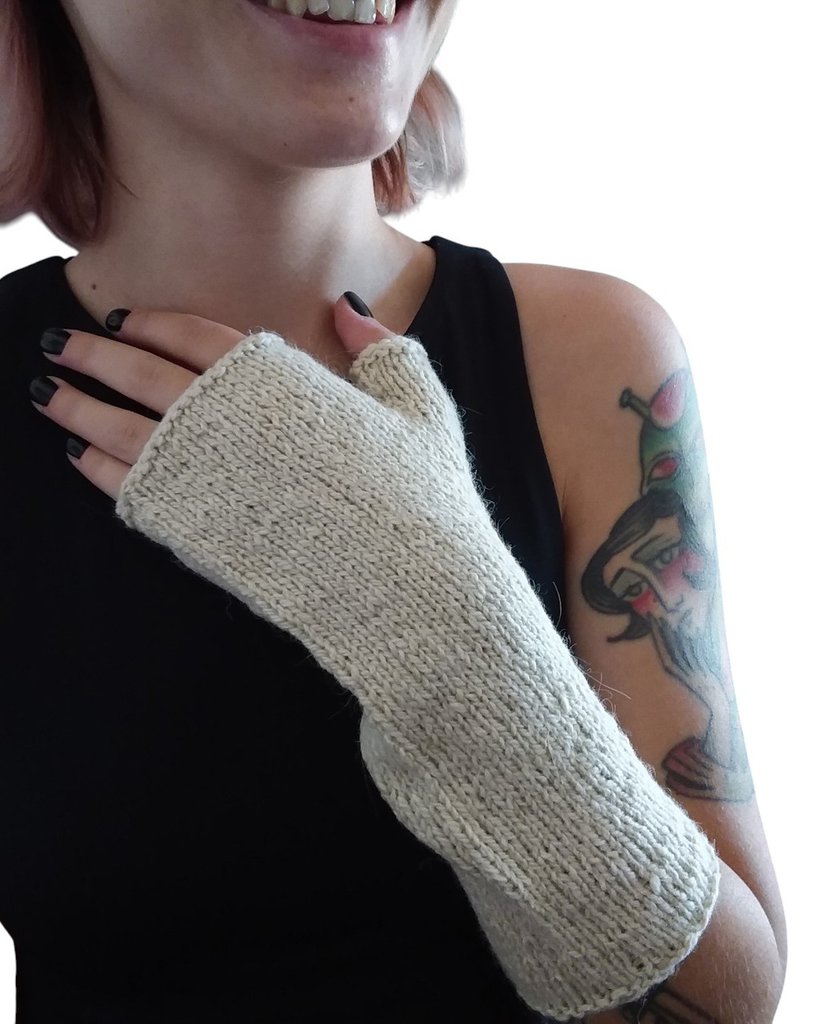 Guanti Lunghi Senza Dita Donna - Grigi, Lavorati A Maglia, Caldi In Inverno, Unisex - Foto 2