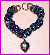 Bracciale Chainmaille "Blue heart"