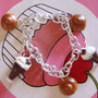 bracciale realizzato in fimo "granite con brioches"