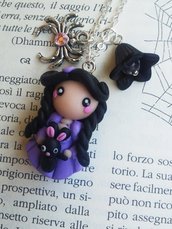 Ciondolo Gothic Doll with Rabbit