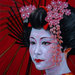 geisha olio su tela