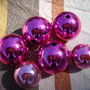 6 perle fucsia metallizzate