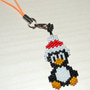 Charms x cellulare Pinguino  con tecnica Brick stich