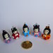 5 Mini Bambole Kokeshi