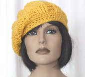 cappello basco lana giallo - uncinetto
