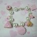 Pink multicharms bracelet-7pendants