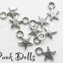 20 STELLE ARGENTO TIBETANO 11x8 MM CIONDOLI CHARMS