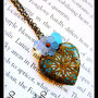 VINTAGE HEART LOCKET -CIONDOLO APRIBILE PORTAFOTO STILE VINTAGE EFFETTO SMALTATO