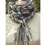 sciarpa lana seta intrecciata a mano - handknit wool silk skinny scarf