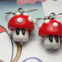 Orecchini fimo funghetti super mario bros kawaii handmade idea regalo