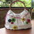 Borsa jeans con fiori