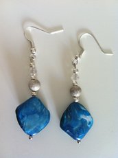 orecchini con pietra blu