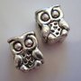 2 RONDELLE argento tibetano gufo per bracciali stile Pandora trollbeads