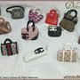 Ciondoli borsette griffate in miniatura,Hermes,Gucci,Fendi,Chanel,Vuitton,Burberry