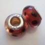 2 rondelle coccinella rosso nero per bracciali stile pandora trollbeads