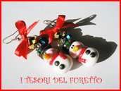 Orecchini Natale "pupazzi neve" omini di neve kawaii bambina idea regalo  snowman earrings fimo cernit moda 2015 idea regalo