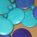 Lotto 27 perle legno blu turchese vend.