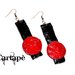 Red and black- paper mache earrings