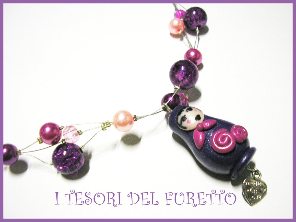Collana Donna Con Ciondolo In Cristallo Viola E Catena In Rame Placcato Argento, Gioiello Elegante Con Confezione Regalo In Velluto, Regalo Per Compleanno O Natale - 3